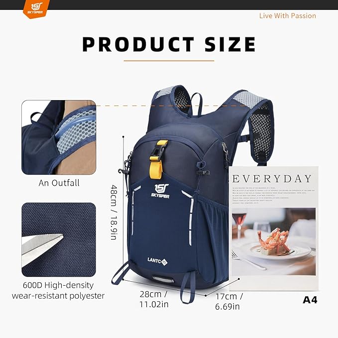 SKYSPER Small Hiking Backpack - 25L Travel Daypack Lightweight Bag Water Resistant Hiking Backpacks