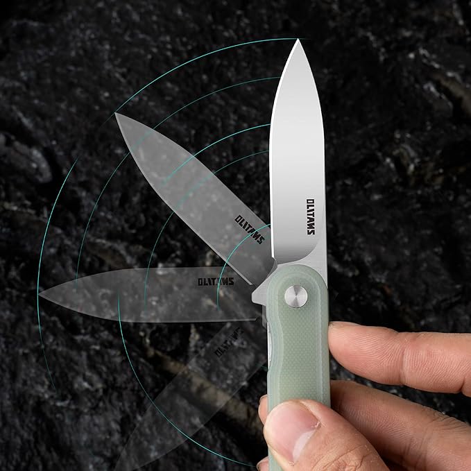 G040 Pocket Knife, 2.75'' D2 Steel Blade G10 handle, Small EDC Knife with Pocket Clip for Men