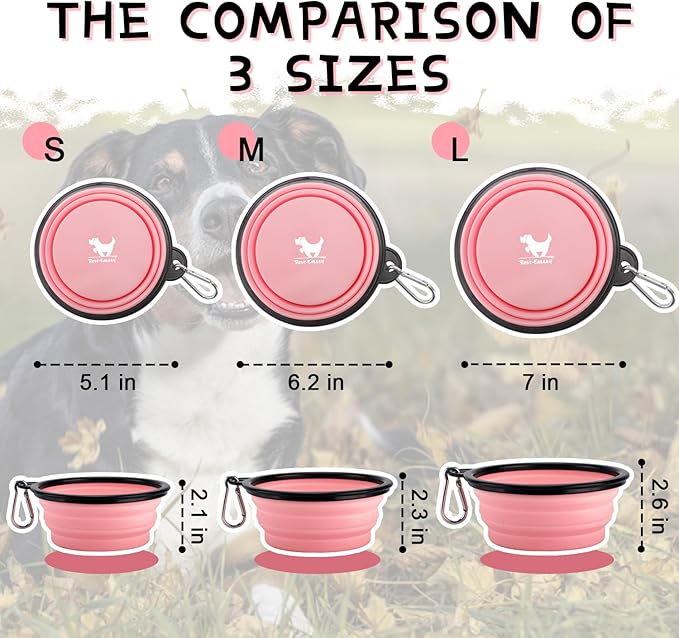 Rest-Eazzzy Large Collapsible Dog Bowls 1000 ml, 2-Pack Dog Portable Water Bowl for Dogs Cats Pet