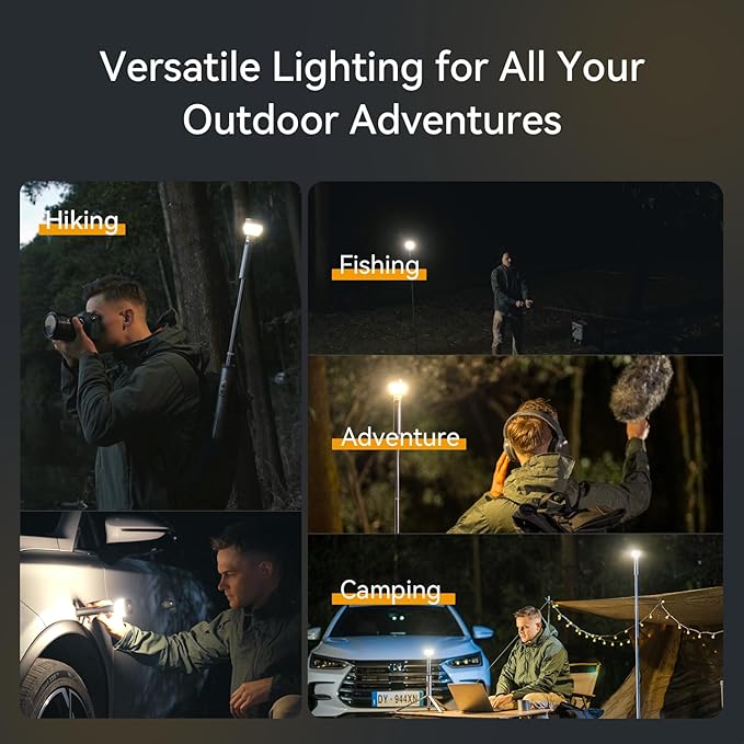 Camping Light Telescopic Collapsible 800 Lumens IP65 Waterproof Smart Remote Magnetic Base USB