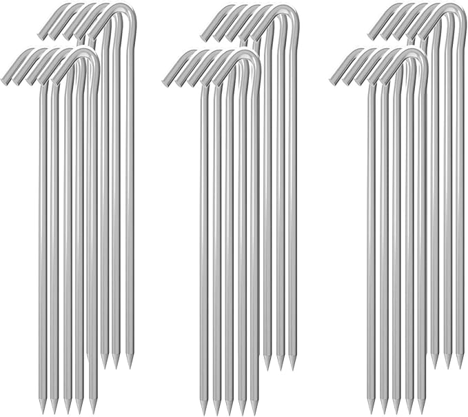MySit 9" Tent Stakes, Metal Inflatable Stakes 30 Pack, Heavy Duty Galvanized Tent Stakes Metal