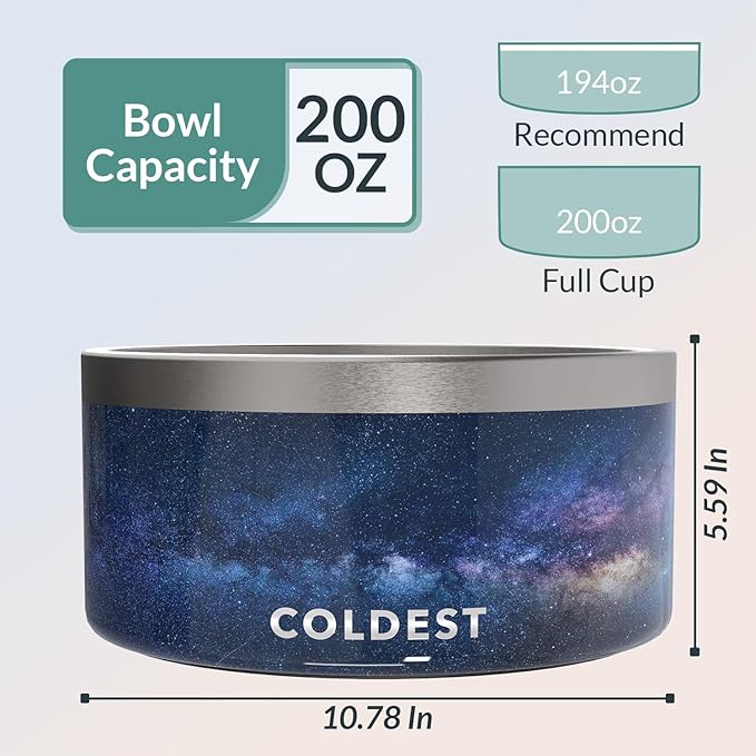 Coldest Dog Bowl - Anti Rust Metal, Non Slip, 3 Layers Insulated Stainless Steel Dog Bowls - Spill