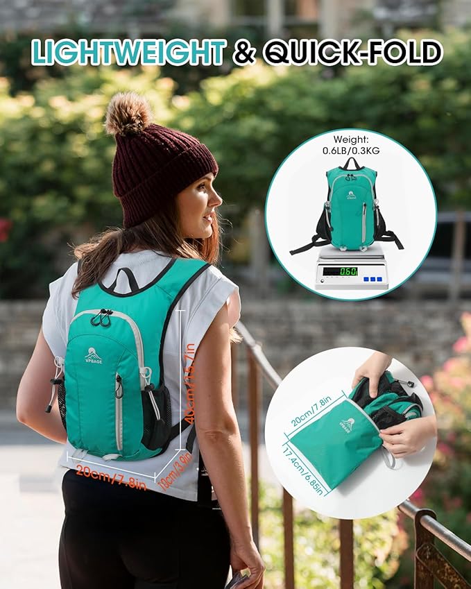 Small Hiking Backpack with Front Phone Holder, Packable Back pack with Chest and Waist Strap
