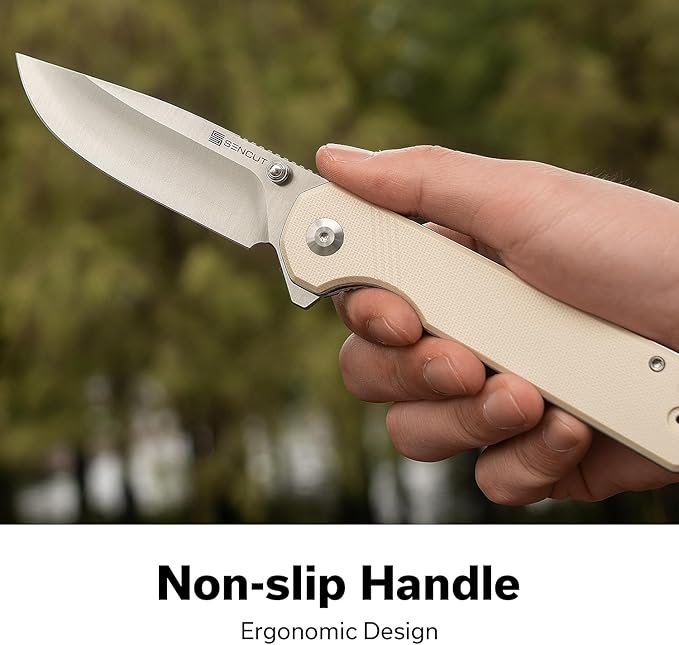 SENCUT Aetheris Pocket Knife, EDC Folding Knife with 3.68'' 9Cr18MoV Blade & G10 Handle, Reversible