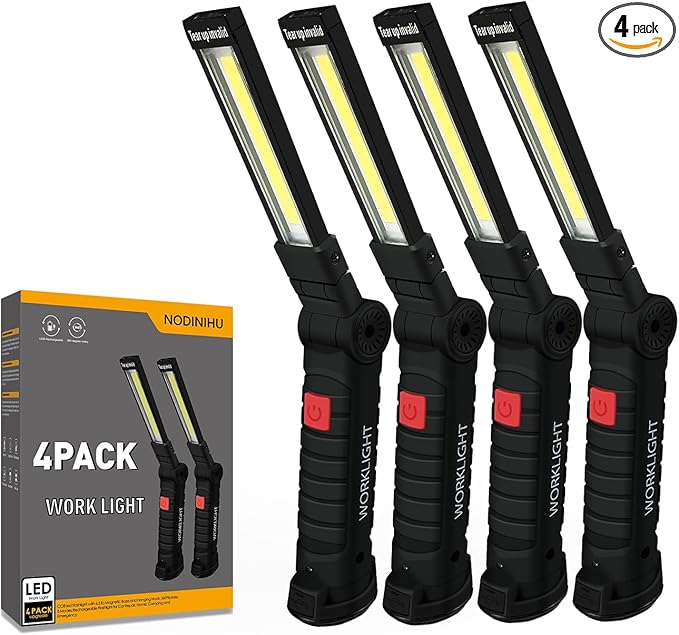 Working Light Portable, Rechargeable Work Lights with Magnetic Base Hanging Hook,360° Rotate 5