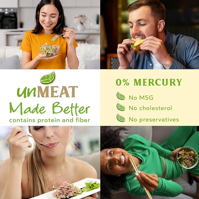 unMEAT Plant Based Tuna Style Flakes | Easy to Prepare Vegan Canned Tuna Flakes in Water, 12 pack