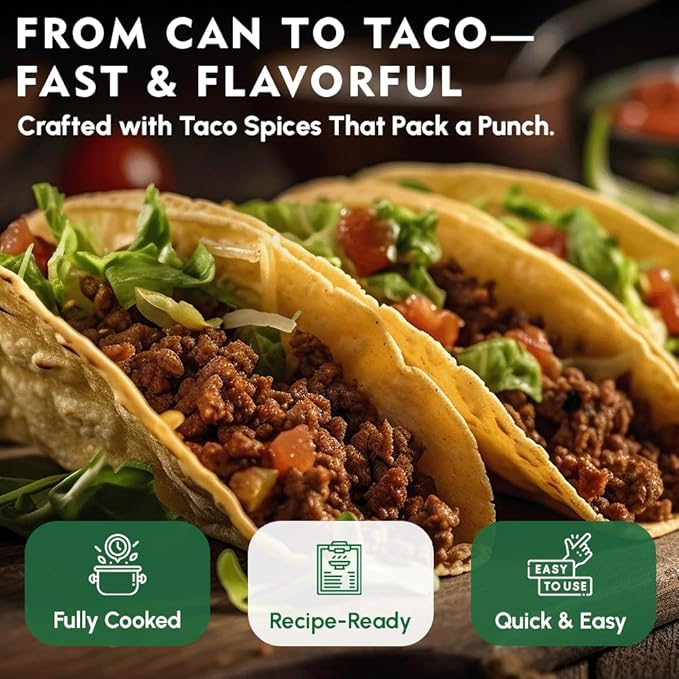 Werling & Sons Taco Beef Filling 14.5 Oz ??Fully Cooked, Heat & Serve | Premium Shelf-Stable Canned