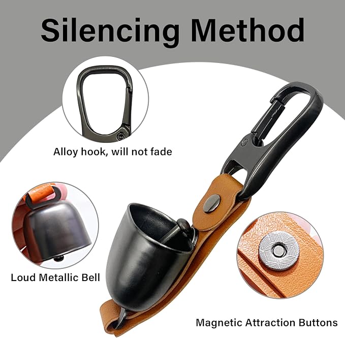 Bear Bell with Magnetic Silencer|Bear Bells for Hiking & Camping|Bear Deterrent Device with