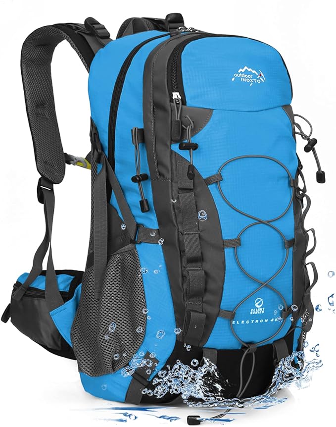 INOXTO lightweight Hiking Backpack 35L/40L Hiking Daypack with Waterproof Rain Cover for Travel