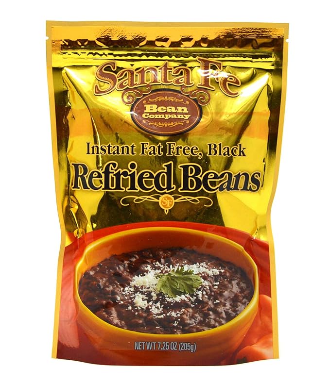 Santa Fe Bean Company Instant Fat Free Black Refried Beans 7.25-Ounce (Pack of 8) Instant Black