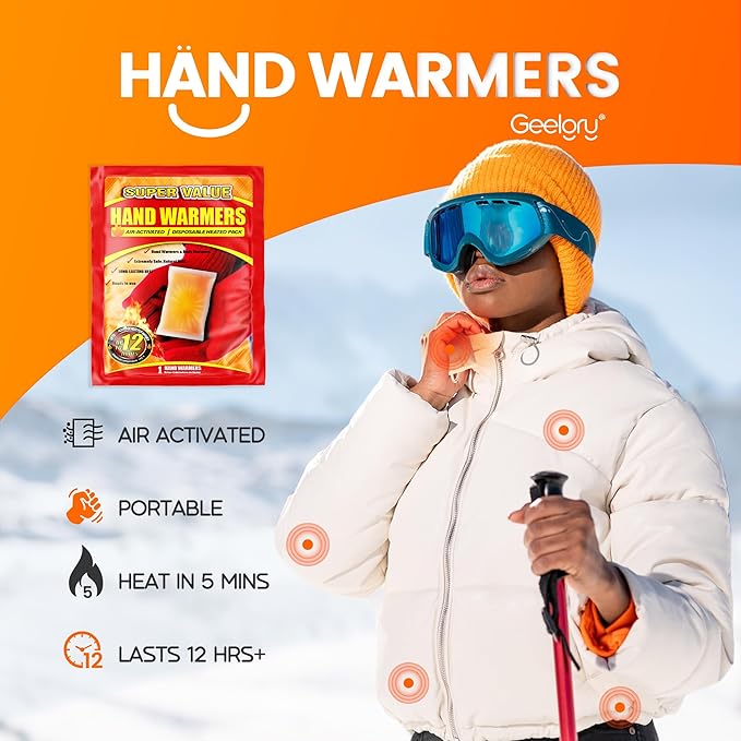 Hand Warmers Disposable 500/375/240/125/90/55/30 Pcs, Long-Lasting Up to 12 Hours for Warm Body