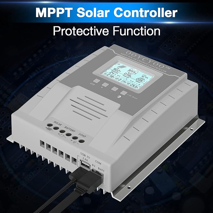 MPPT Charge Controller 40 amp 12V/24V Auto, 40A Solar Panel Charge Regulator with Blacklight LCD