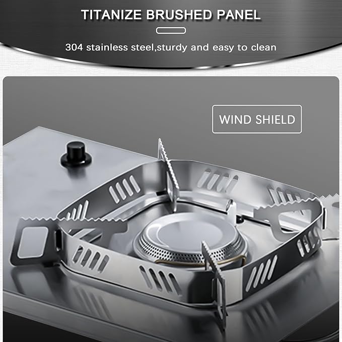 IGT Camping Stove, Desktop & Embed Folding Gas Stove, Portable Gas Stove with Carrying Handle