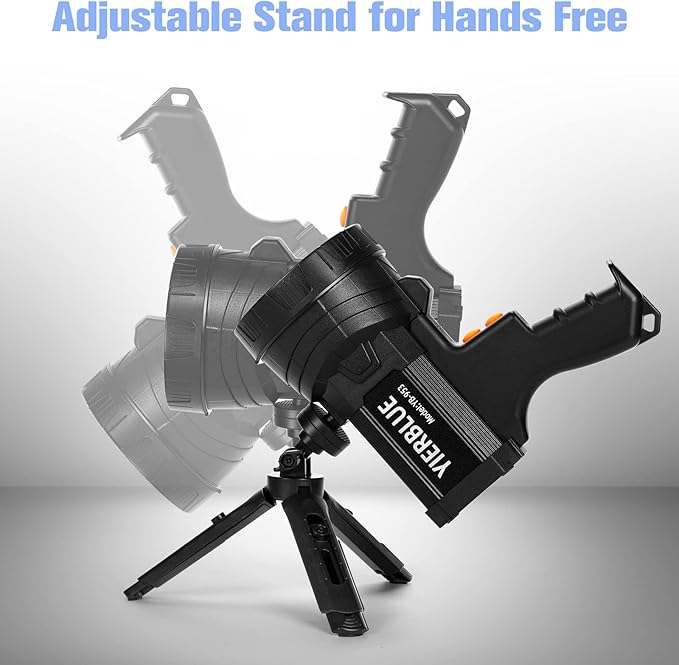 YIERBLUE Rechargeable Spotlight, Super Bright High Lumen LED Handheld Spotlight Long Lasting Large