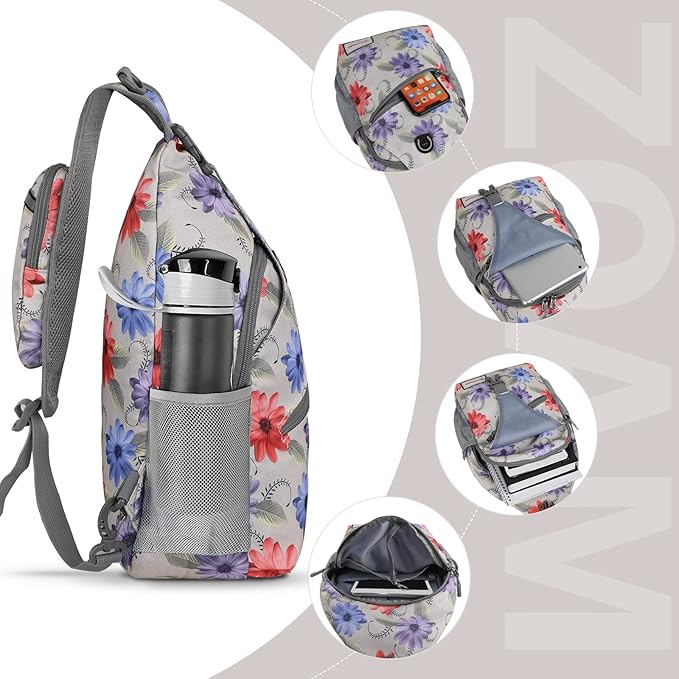 ZOMAKE Sling Bag,Small Crossbody Sling Backpack,Water Resistant Shoulder Daypack for Travel,Anti