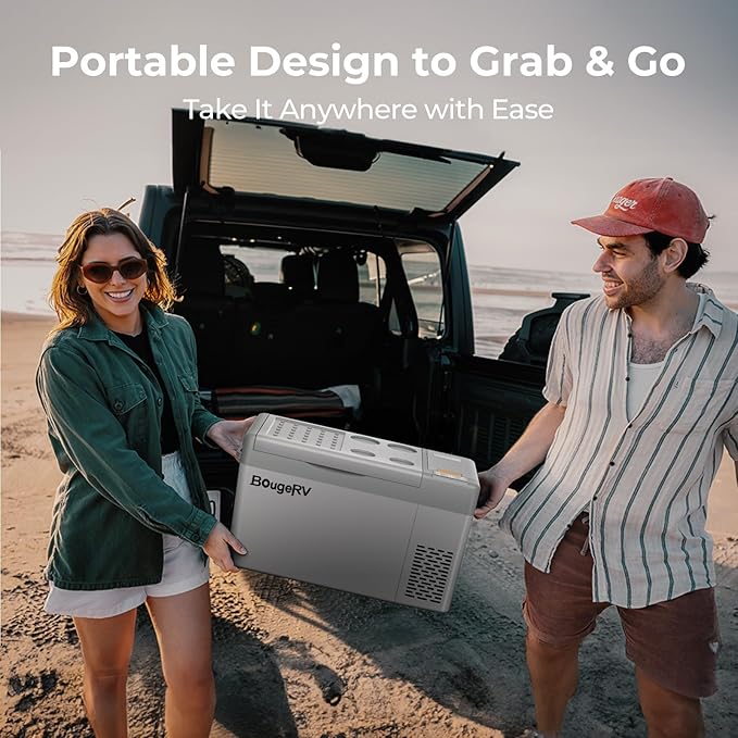 BougeRV 12 Volt Refrigerator, CRPRO 21 Quart 12V Car Fridge, Portable Freezer (-8℉~50℉), Compressor