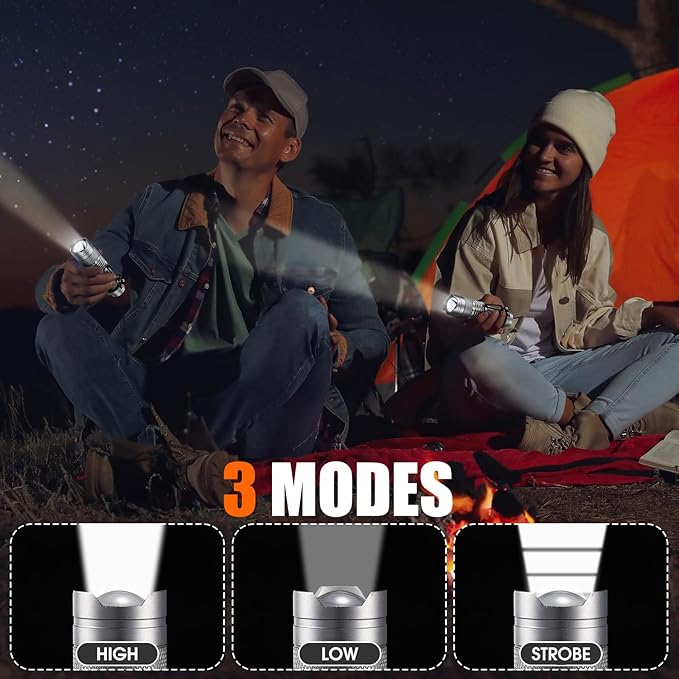 Fumete 20 Pieces LED Flashlight Mini 3 Mode Tactical Torch Small Water Resistant Pocket Flash Light