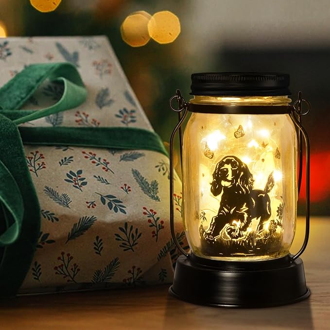 Cocker Spaniel Dog Gifts for Women/Men Cocker Spaniel Solar Lanterns Birthday Dog Lovers Lantern