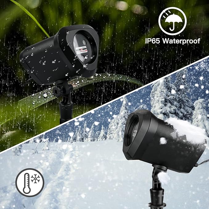 RGB Laser Christmas Lights - Indoor/Outdoor, 3 Colors, Multiple Patterns, Waterproof with Remote