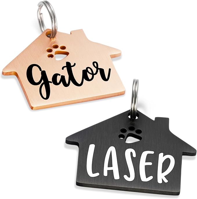 Ultra Joys Dog Tags Personalized for Pets - Hollow Paw Custom Pet ID Tag - Engraved Dog Tag for