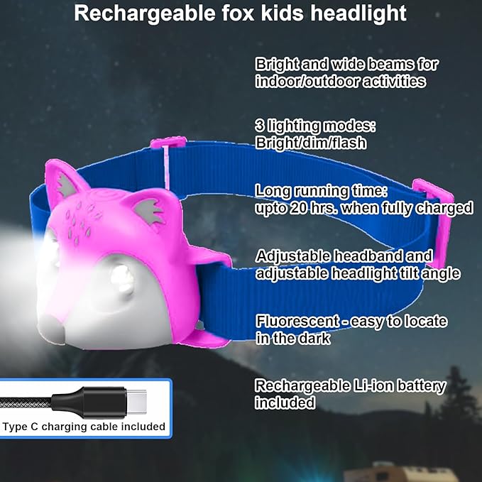 Kids Camping Essentials ??LED Kids Lantern and Rechargeable Kids Headlamp Set | Multiple Purposes