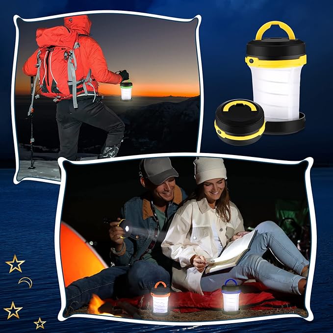 Retisee 4 Pcs Collapsible LED Camping Lantern Battery LED Operated Camping Lantern Lights Lantern