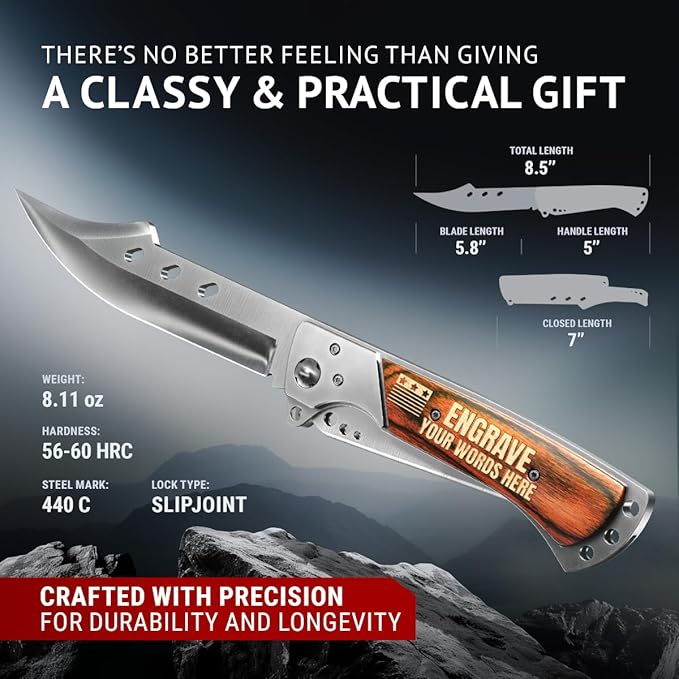 Custom Knife for Men and Women - Personalized Idea Gifts - Engraved Gifts for Dad Husband Boyfriend