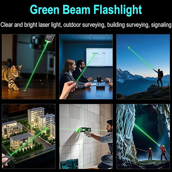 1100 Lumen Small EDC Keychain Flashlight with Green Beam - Rechargeable RGB LED Clip on Flashlight