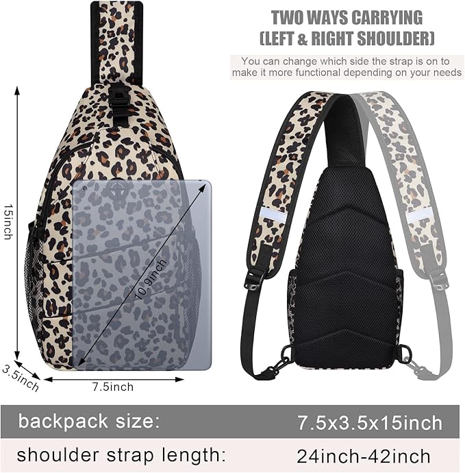 Crossbody Bags for Women Men Trendy Sling Bag Bakpack Casual Chest Bag with Convertible Shoulder