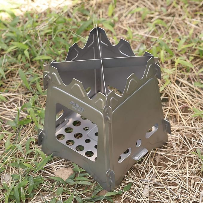 Lightweight Portable backpack stoves for hiking Titanium Wood Stove - Ultralight and Compact Stove