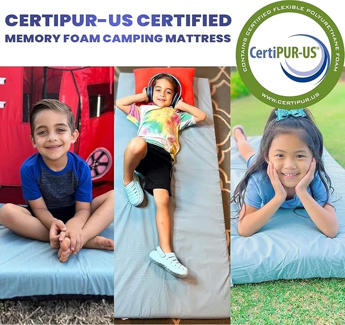 Hazli Matrix Comfort-Cell Memory Foam Camping Mattress Pad - Roll Up Mattress for Adults - Portable