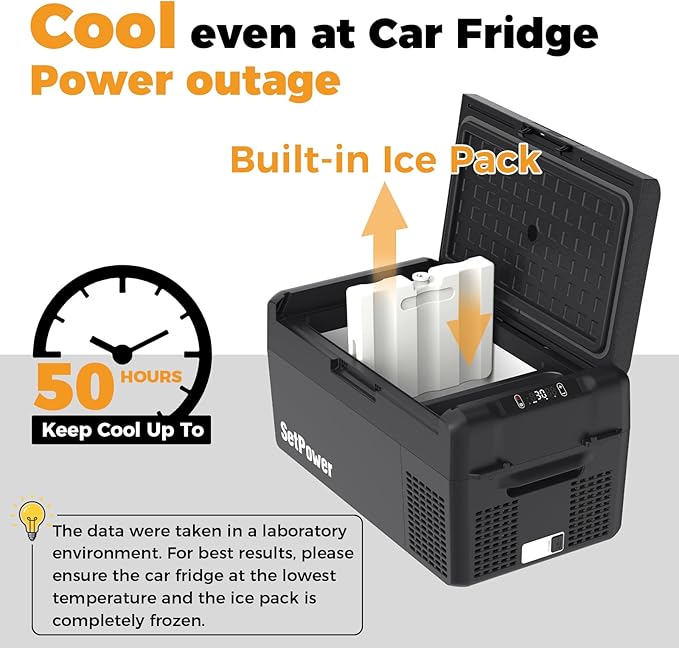 Setpower 12V Refrigerator 21 Quart Portable Freezer 50 Hours Keep Cool,Electric Cooler for Vehicles
