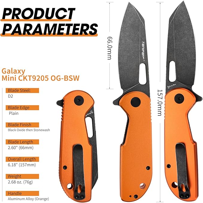 TONIFE Galaxy Mini Folding Knife with D2 Steel Blade and Aluminum Handle, EDC Pocket Tool for