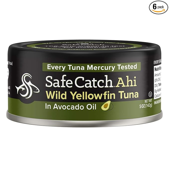 Safe Catch Wild Ahi Yellowfin Tuna Fish Canned, Wild Caught, Lowest Mercury, Lean Protein, Omega 3