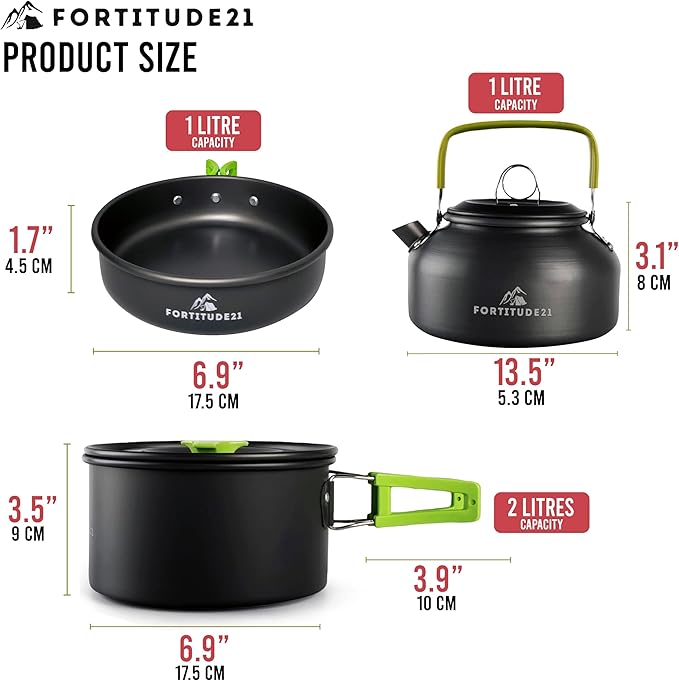Camping Cookware Set - 19-Piece Lightweight Backpacking Cookware with Pots, Pans, Utensils
