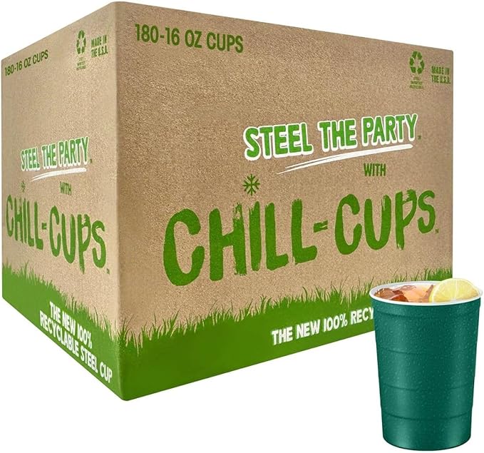 16 oz. Party Cups, Perfect for Cold Drinks, Sturdy & Durable, Disposable and 100% Recyclable, Made