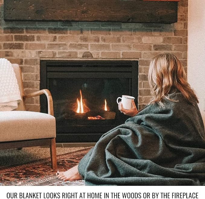 Arcturus Military Wool Blanket - Warm, Thick, Washable - Great for Outdoors, Camping, Stadium