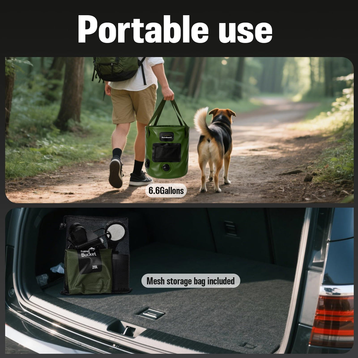 Portable Shower for Camping, 6000mAh Rechargeable Camp Shower Pump with Immersion Water Heater, 6.6