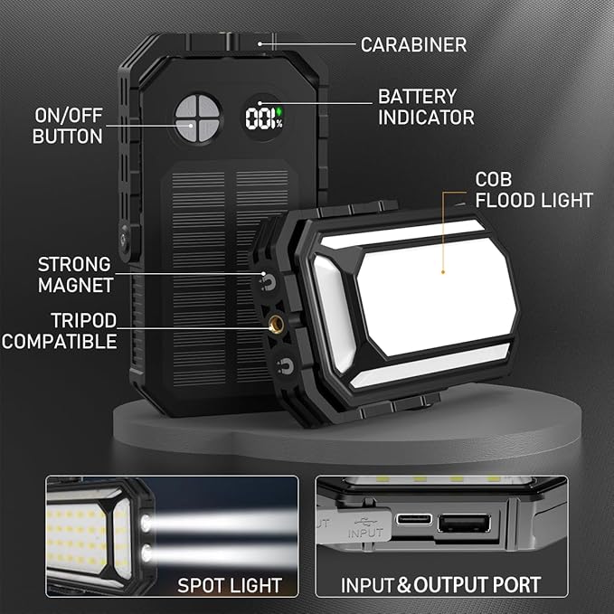 LED Camping Lantern Rechargeable, 10000mAh Portable Camping Lights up to 120+ Hours, 12 Light