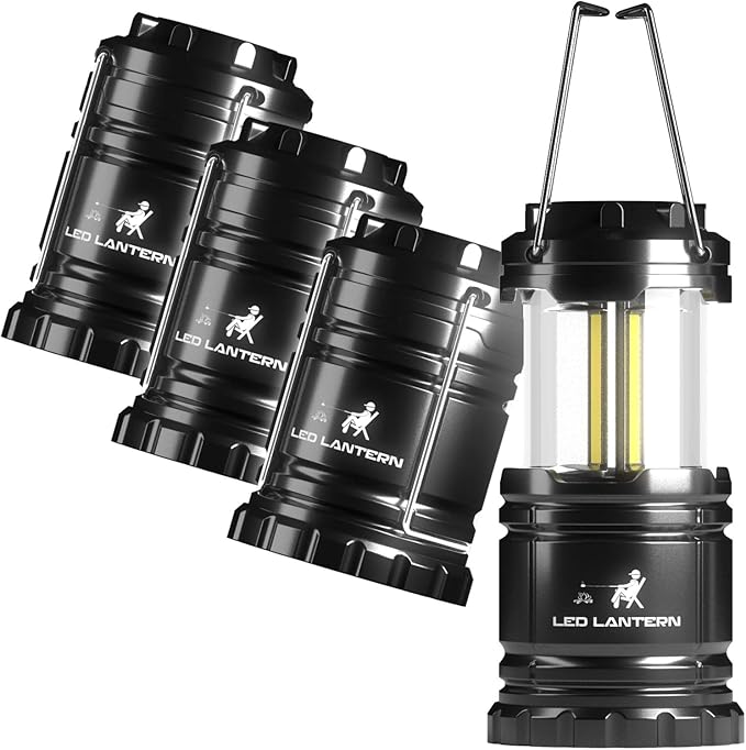 MalloMe LED Camping Lantern Flashlights 2 Pack & 4 Pack - Super Bright - 350 Lumen Portable Outdoor