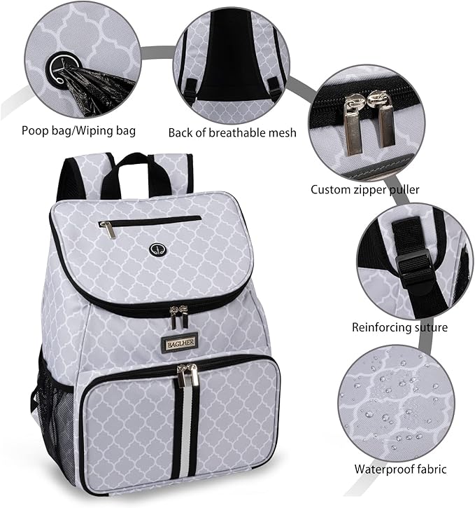 BAGLHER丨Dog Travel Bag, Airline Approved Pet Supplies Backpack, Dog Travel Backpack with 2 Silicone