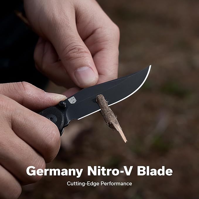 CIVIVI Clingman EDC Pocket Folding Knife with Titanium Reversible Clip, 2.99" Nitro-V Blade G10