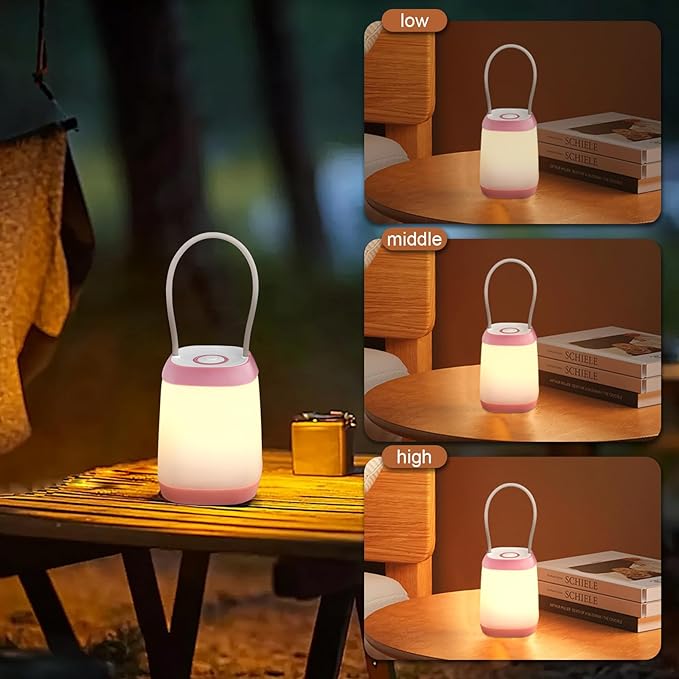 EXTRASTAR 2 Pack LED Battery Operated Lights, Portable LED Tent Lantern, IPX4 Water Resistant, 3