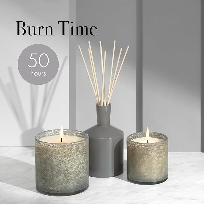 LAFCO New York Classic Candle, Paradiso Fig - 6.5 oz - 50-Hour Burn Time - Reusable, Hand Blown