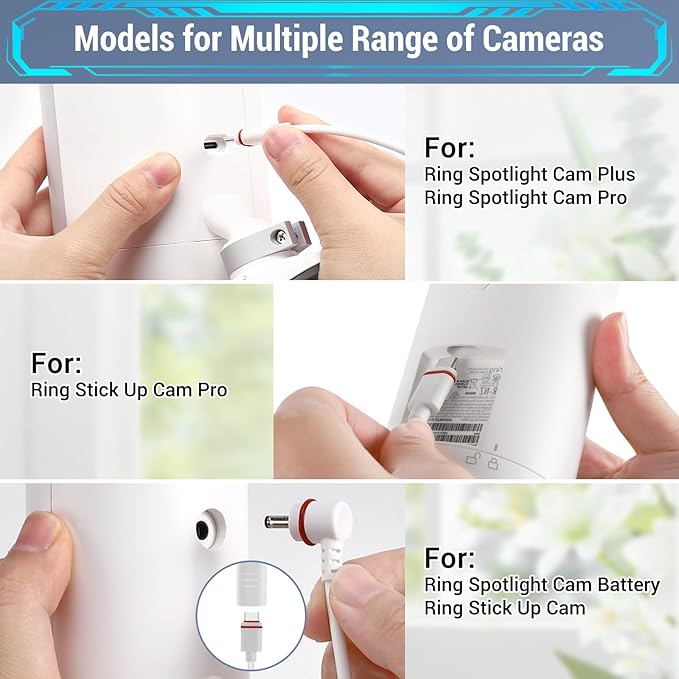 1 Pack - Solar Panel for Ring Camera, Compatible with Ring Spotlight Cam Plus/Pro(Battery) & Rings