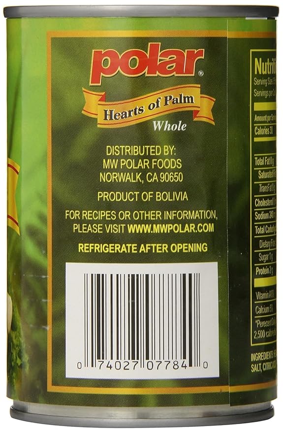 MW Polar Whole Hearts of Palm, 14 Oz, (Pack of 1)