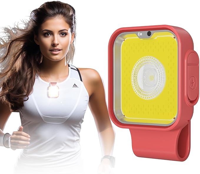 Yls Running Light, 12 Modes & Motion Sensor, Rechargeable Clip-on Lights for Runners, 500 Lumens