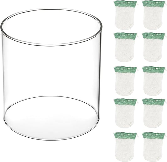 10-Pack Propane Lantern Mantles with Glass Globe: U-Shape & Standard Replacement Parts for Camping