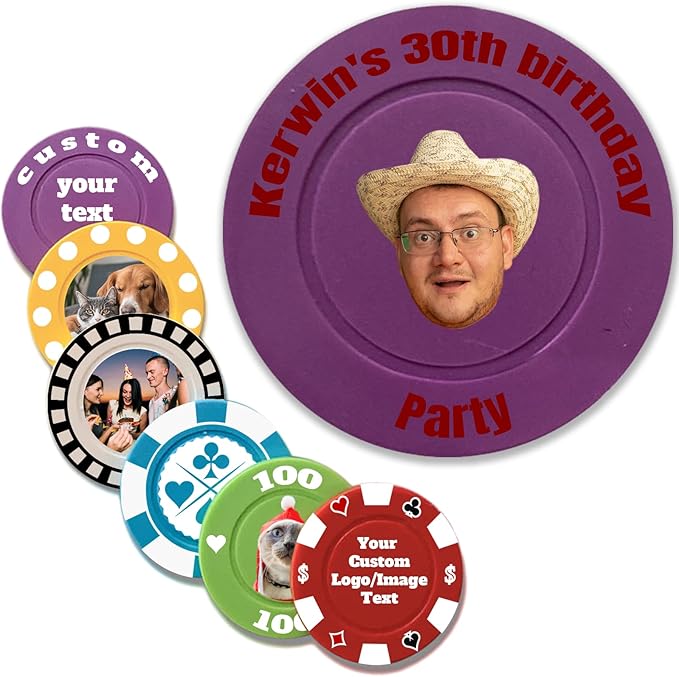Custom Poker Chips Personalized Plastic Poker Chips with Logo Funny Parties Chips Print Your Photo