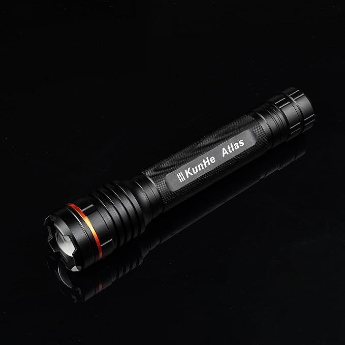KunHe Heavy Duty 3D Cell LED Flashlights Large Aluminum Zoomable High Lumens-1200 LM Battery